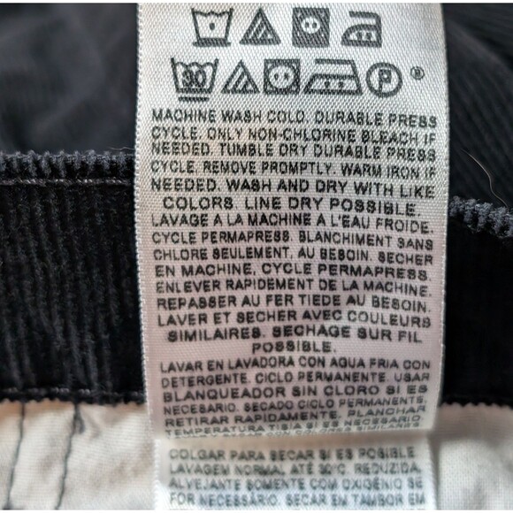 Levis 514 Size 34X32 Corduroy Jeans Black Slim Straight White Tab Smart Casual - Picture 8 of 11